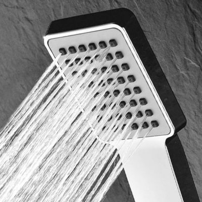 Poignée de douche manuelle 1 position carrée finition chrome poli en ABS Kibath