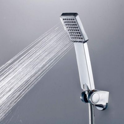 Poignée de douche manuelle 1 position carrée finition chrome poli en ABS Kibath