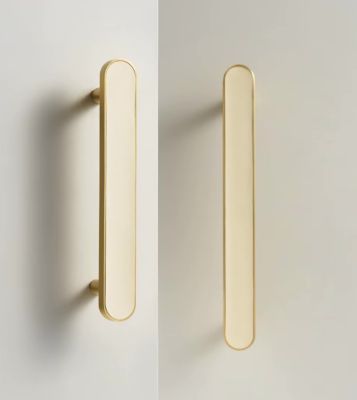 Poignée de meuble Laiton doré & Crème Entraxe 160mm