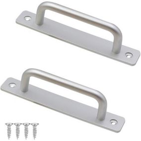 Poignée de porte 2 pièces, poignée de porte d'armoire en alliage d'aluminium, poignée de meuble avec vis argent