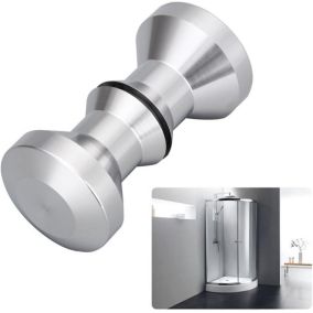 Poignée de porte de douche ronde en acier inoxydable massif poli (30 mm)