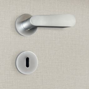 Poignée de porte design à clé finition aspect chrome mat Regina - KATCHMEE