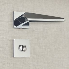 Poignée de porte design à condamnation finition aspect chrome brillant Tosca - KATCHMEE