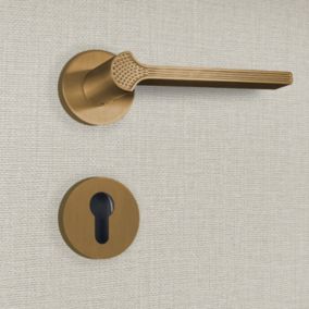 Poignée de porte design à cylindre finition aspect bronze Stella - KATCHMEE