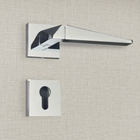 Poignée de porte design à cylindre finition aspect chrome brillant Tamara - KATCHMEE