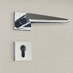 Poignée de porte design à cylindre finition aspect chrome brillant Tosca - KATCHMEE
