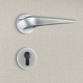 Poignée de porte design à cylindre finition aspect chrome mat Alissia - KATCHMEE