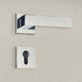 Poignée de porte design à cylindre finition aspect chrome mat Europa - KATCHMEE