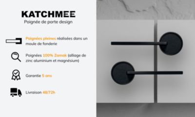 Poignée de porte design finition aspect chrome mat Dalia - KATCHMEE