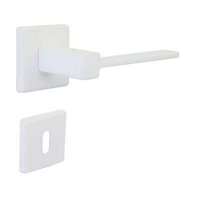 Poignée de porte intérieure sur rosaceZamac blanc brillant Avec ressort de rappel Hardwarexchange