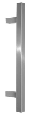 Poignée de tirage Carrée 25x25 mm - Entraxe350 - S80 - A65 - L500 mm - incliné 60 - INOX 304 satiné