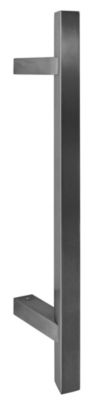 Poignée de tirage Carrée 25x25 mm - Entraxe350 - S85 - A70 - L500 mm - incliné 45 - INOX 304 Laqué RAL 9005 Noir Mat