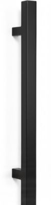 Poignée de tirage Carrée 30x30 mm - Entraxe500 - S75 - L650 mm - INOX 304 Laqué RAL 9005 Noir Mat