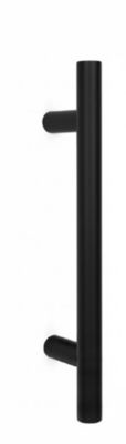 Poignée de tirage Diamètre 30 mm - Entraxe300 - S80 - A70 - L450 mm - inclinée 45 - INOX 304 Laqué RAL 9005 Noir Mat