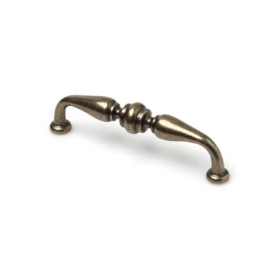 Poignée en zamak avec finition en cuir, dimensions: 107x17x30mm, inserts: 96mm-