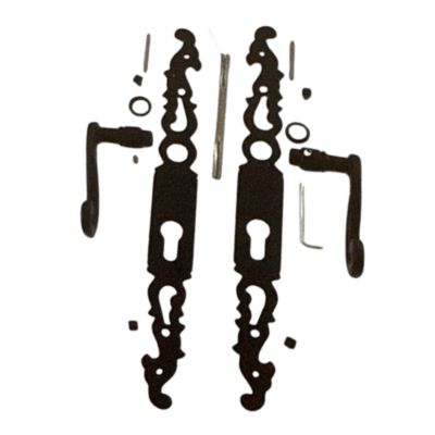Poignées de porte fer forgé COQ 330x36mm noir à saillie rehaussée Trou de cylindre i 330X36 mm