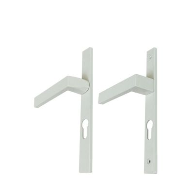 Poignée aluminium carré cylindre blanc pour porte fenêtre pvc blanc