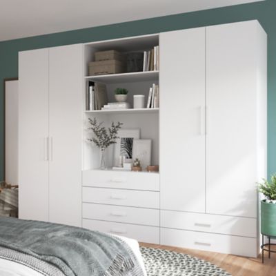Poignée blanche en acier GoodHome Atomia H. 2,3 x L. 16,5 x P. 2,05 cm vendue par 2