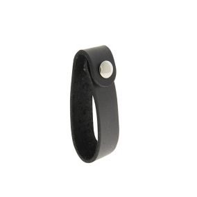 Poignée bouton tirette 18x70 mm cuir noir