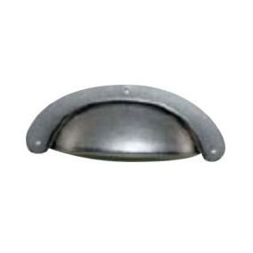 Poignée coquille métal chromé vieilli Clava entraxe 90mm