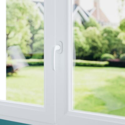 Poignée de fenêtre aluminium blanc satin L.13 cm GoodHome Miniac