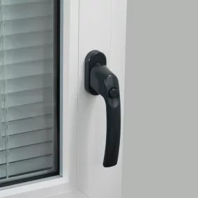 Poignée de fenêtre avec bouton-poussoir Miniac PVC anthracite l.2,9 x H.15,4 x P.6 cm