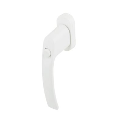 Poignée de fenêtre avec bouton-poussoir Miniac PVC blanc l.2,9 x H.15,4 x P.6 cm