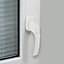 Poignée de fenêtre avec bouton-poussoir Miniac PVC blanc l.2,9 x H.15,4 x P.6 cm