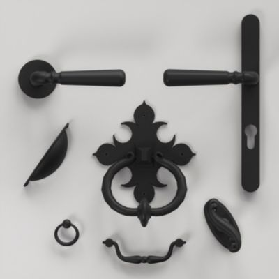 Poignée de fenêtre Kilhog GoodHome noir l.3,2 x H.7,9 x P.5 cm