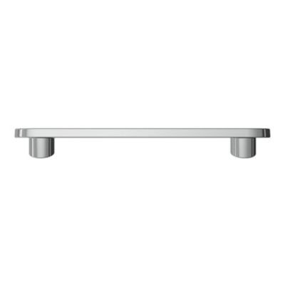 Poignée de meuble arrondi GoodHome Minzh aluminium effet chromé gris l.121mm x l.25mm x H. 16mm entraxe 96mm