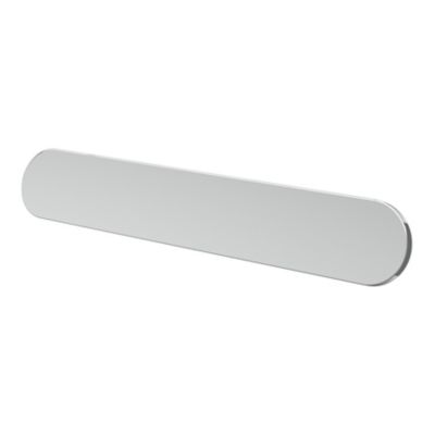 Poignée de meuble arrondi GoodHome Minzh aluminium effet chromé gris l.153mm x l.25mm x H. 16mm entraxe 128mm