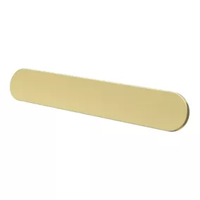 Poignée de meuble arrondi GoodHome Minzh aluminium effet laiton satin doré l.153mm x l.25mm x H. 16mm entraxe 128mm