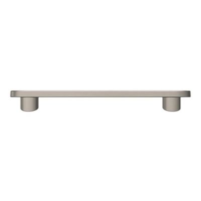 Poignée de meuble arrondi GoodHome Minzh aluminium effet nickel satin gris l.121mm x l.25mm x H. 16mm entraxe 96mm