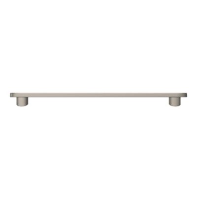 Poignée de meuble arrondi GoodHome Minzh aluminium effet nickel satin gris l.185mm x l.25mm x H. 16mm entraxe 160mm