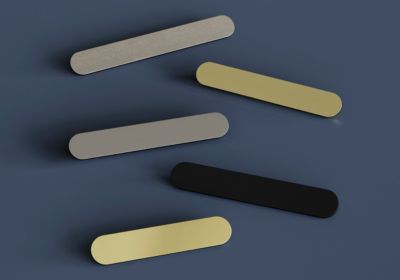 Poignée de meuble arrondi GoodHome Minzh aluminium mat noir l.153mm x l.25mm x H. 16mm entraxe 128mm