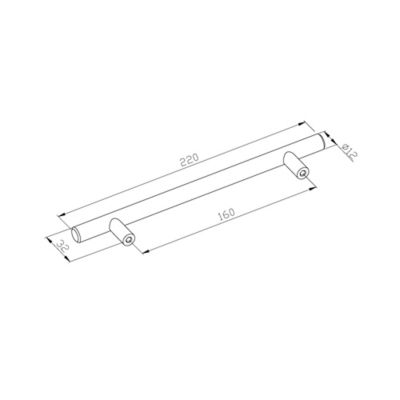 Poignée de meuble de cuisine GoodHome Annatto Cuivre L. 22 cm, 2 pièces