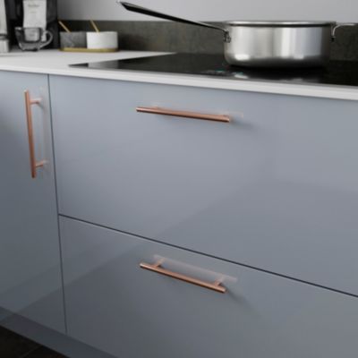 Poignée de meuble de cuisine GoodHome Annatto effet cuivre L. 22 cm, 2 pièces