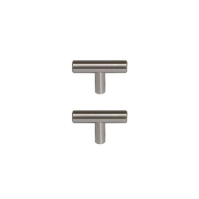 Poignée de meuble de cuisine GoodHome Annatto effet inox L. 5 cm, 2 pièces