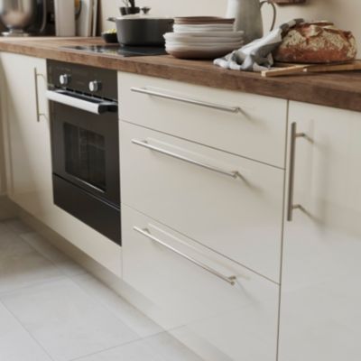 Poignée de meuble de cuisine GoodHome Annatto effet nickel L. 51 cm, 2 pièces