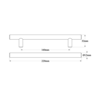 Poignée de meuble de cuisine GoodHome Annatto effet titane L. 22 cm, 2 pièces