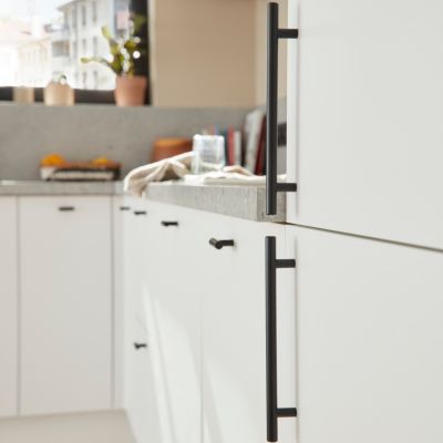 Poignée de meuble de cuisine GoodHome Annatto effet titane L. 22 cm, 2 pièces