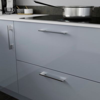 Poignée de meuble de cuisine GoodHome Cacao chromé L. 22 cm, 2 pièces