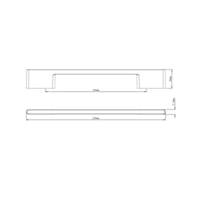 Poignée de meuble de cuisine GoodHome Cacao chromé L. 22 cm, 2 pièces