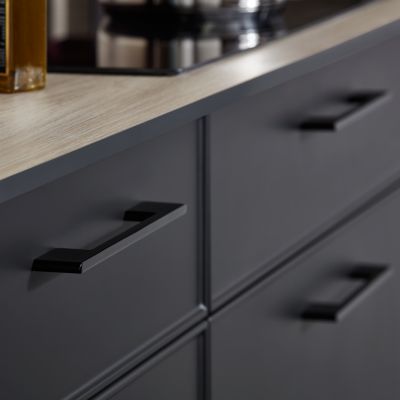 Poignée de meuble de cuisine GoodHome Cacao Noir L. 22 cm, 2 pièces