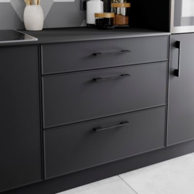 Poignée de meuble de cuisine GoodHome Cacao noir L. 22 cm, 2 pièces
