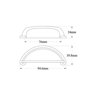 Poignée de meuble de cuisine GoodHome Chervil effet étain L. 9,46 cm, 2 pièces