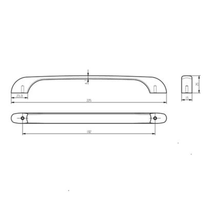Poignée de meuble de cuisine GoodHome Condio Argent L. 22.5 cm, 2 pièces
