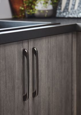 Poignée de meuble de cuisine GoodHome Condio Argent L. 22.5 cm, 2 pièces