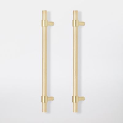 Poignée de meuble de cuisine GoodHome Dukkah doré L. 25,7 cm, 2 pièces