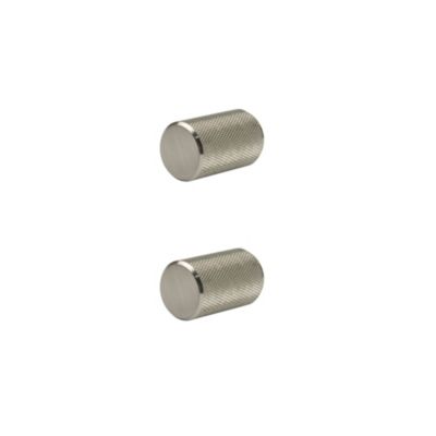 Poignée de meuble de cuisine GoodHome Dukkah effet inox L. 1,8 cm, 2 pièces